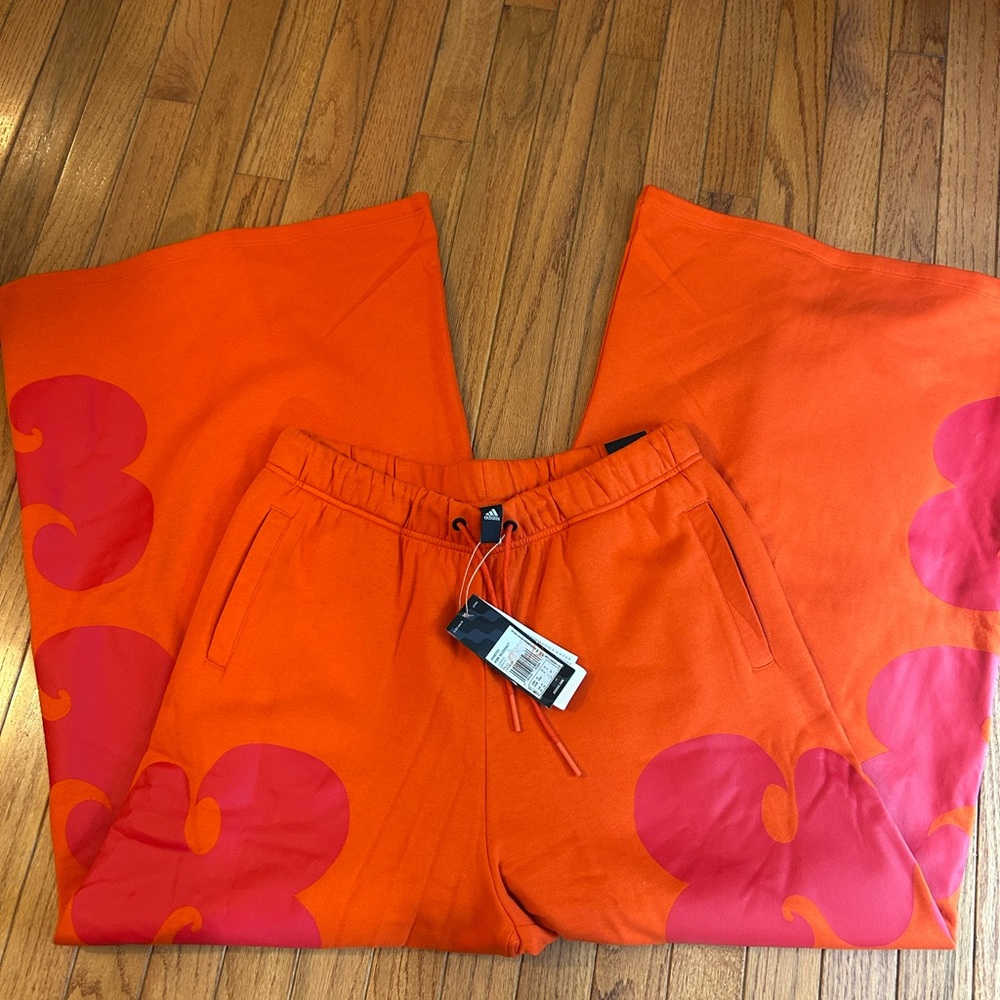 NWT Adidas x Marimekko Orange Sweatpants Wide Leg